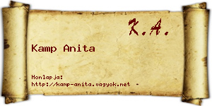 Kamp Anita névjegykártya